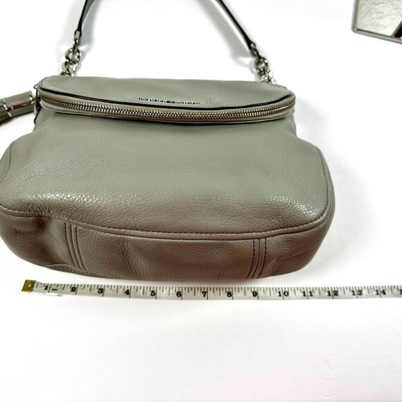 Michael Kors Bedford Pebbled Leather Shoulder/Crossbody Bag Gray with Tassel - Picture 6 of 16